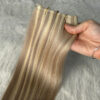 Genius Hair Weft Extensions Ash Blonde and Grey Piano Color Straight Hair 5