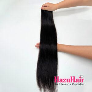 Genius Weft Hand Tied Extensions Natural Black Color Straight Hair 3