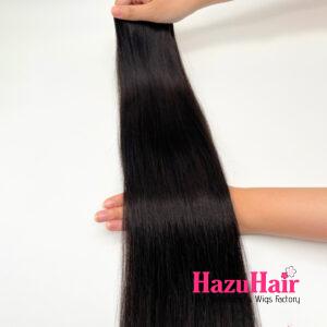 Genius Weft Hand Tied Extensions Natural Black Color Straight Hair 4