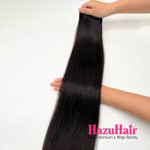 Genius Weft Hand Tied Extensions Natural Black Color Straight Hair 5