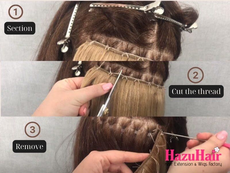 How to Remove weft Hair