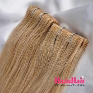 Invisible Tape In Hair Extensions with 16 Honey Blonde Color Straight Hair 2