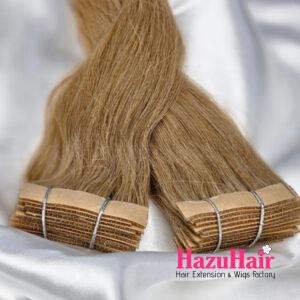 Invisible Tape In Hair Extensions with 16 Honey Blonde Color Straight Hair 3