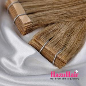 Invisible Tape In Hair Extensions with 16 Honey Blonde Color Straight Hair 4