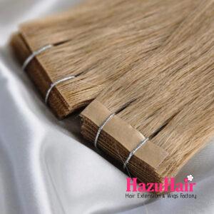 Invisible Tape In Hair Extensions with 16 Honey Blonde Color Straight Hair 5