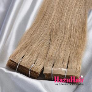 Invisible Tape In Hair Extensions with 16 Honey Blonde Color Straight Hair 6