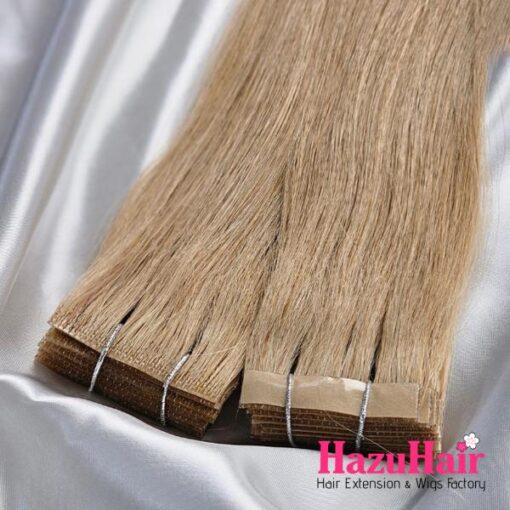 Invisible Tape-In Hair Extensions with #16 Honey Blonde Color Straight Hair