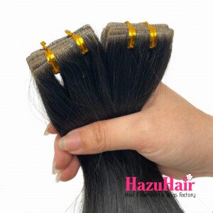 Invisible Tape In Hair Extensions with 4 Brown Color Straight Hair 1