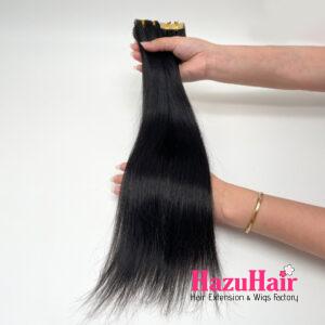 Invisible Tape In Hair Extensions with 4 Brown Color Straight Hair 4