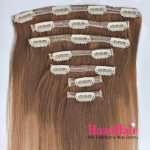 Lace Weft Clip In Hair Extensions Ombre 30 Mix 27 613 Color Straight Hair 2