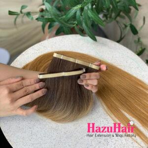 Long Tape In Hair Extensions with Ombre 27 Color Straight Hair 1