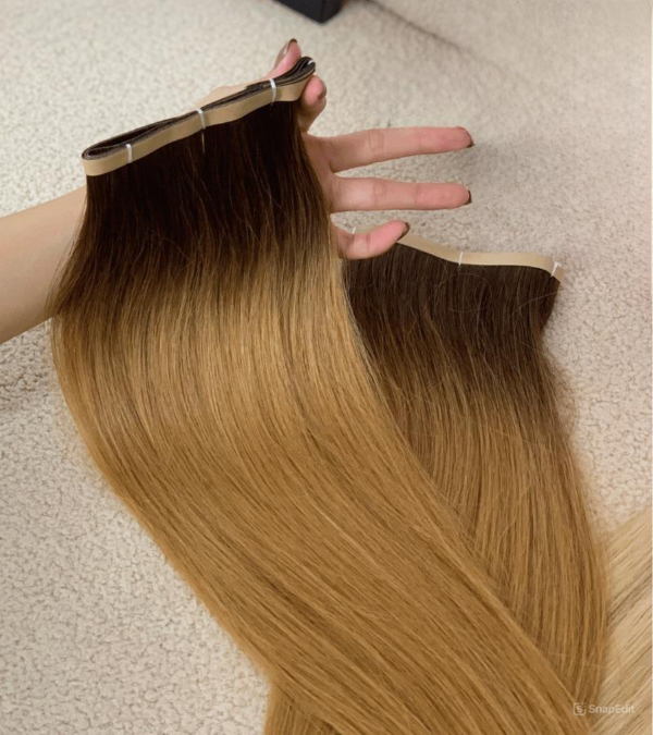 Long Tape In Hair Extensions with Ombre 27 Color Straight Hair 4