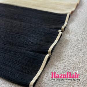 Long Tape In Hair Extensions with Straight Hair Natural Black Color 2