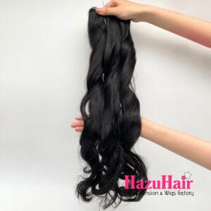 Natural Wavy Hair Bundles Natural Black Color Weft Hair Extensions 2