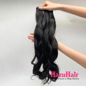 Natural Wavy Hair Bundles Natural Black Color Weft Hair Extensions 3