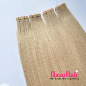 Normal Tape In Hair Extensions Color 24 Light Golden Blonde Straight Hair 1