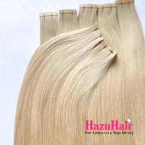 Normal Tape In Hair Extensions Color 24 Light Golden Blonde Straight Hair 3