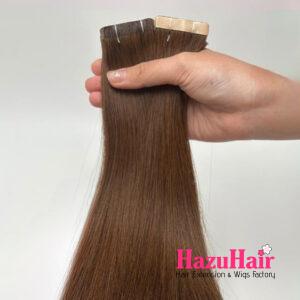 Normal Tape In Hair Extensions with 4 Brown Color Straight Hair 1