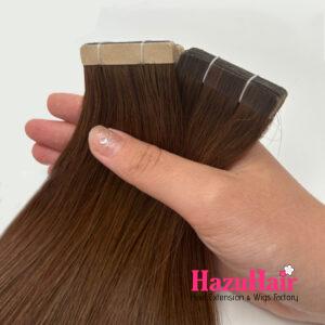 Normal Tape In Hair Extensions with 4 Brown Color Straight Hair 5