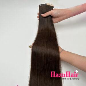 Normal Tape In Hair Extensions with Color 2 Dark Brown Straight Hair 1