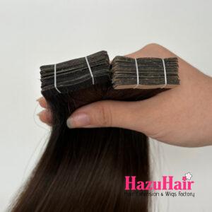 Normal Tape In Hair Extensions with Color 2 Dark Brown Straight Hair 3