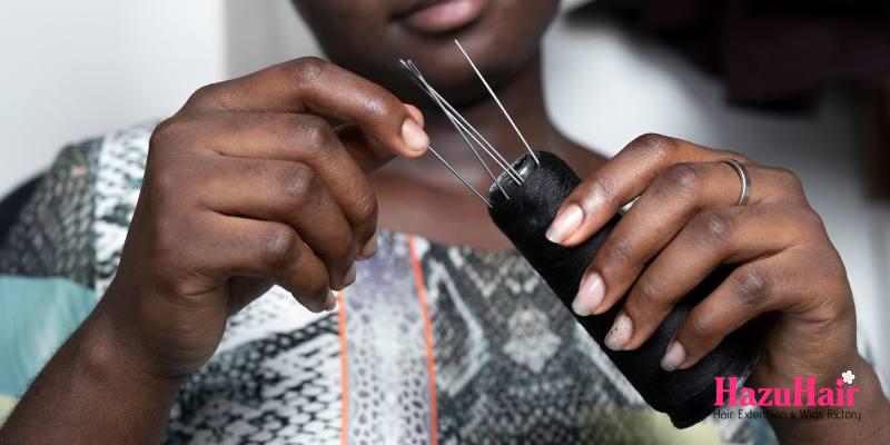 Preparing Needles for a Sew In