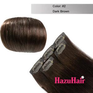 Seamless Clip In Hair Extensions 2 Dark Brown Color Straight Hair 4