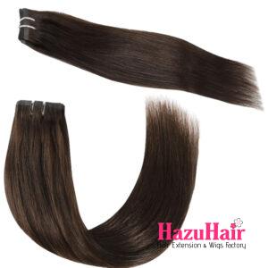 Seamless Clip In Hair Extensions 2 Dark Brown Color Straight Hair 5