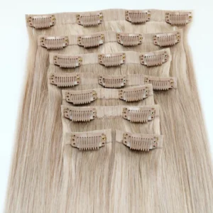 Seamless Clip In Hair Extensions 27 Honey Blonde Color Straight Hair 2