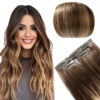 Seamless Clip In Hair Extensions T4 27 4 Balayage Cololate Brown to Caramel Blonde Straight Hair 1