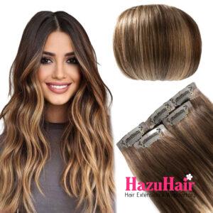 Seamless Clip In Hair Extensions T4 27 4 Balayage Cololate Brown to Caramel Blonde Straight Hair 1