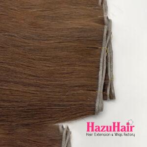 Seamless Invisible Genius Hair Weft Extensions 4 Chocolate Brown Color Straight Hair 2