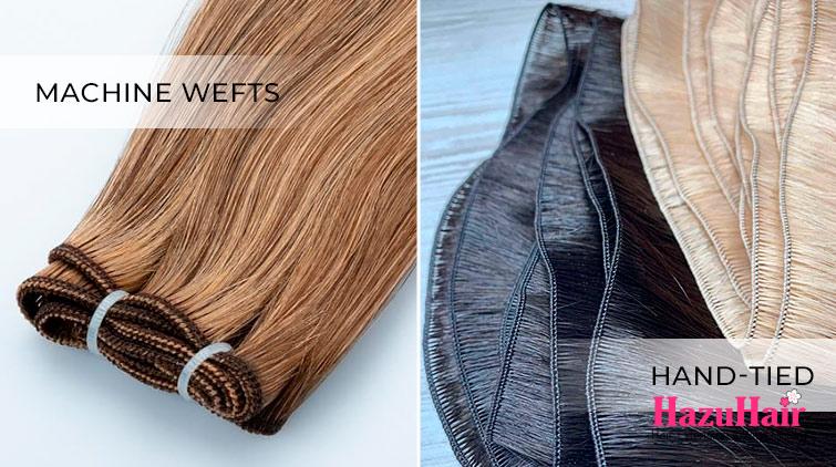 hand tied and machine wefts