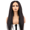 Kinky Straight Hair Wigs 1B Black Color Human Hair 4×4 HD Lace Front Wigs 1