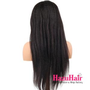 Kinky Straight Hair Wigs 1B Black Color Human Hair 4×4 HD Lace Front Wigs 5