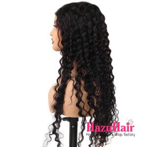 Long Deep Wave Hair Wigs 1B Black Color Vietnamese Human Hair 5×5 HD Lace Closure Wigs 4