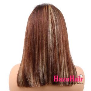 Short Bob Straight Wigs 14 inch Piano 4 27 Brown Honey Blonde 4×4 HD Lace Closure 5