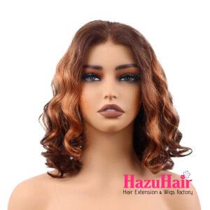 Short Bob Wigs Body Wave 14 inch Piano 427 Brown Honey Blonde 4×4 HD Lace Closure 1