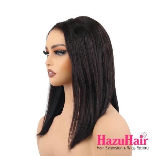 Short Bob Wigs Straight 16 inch #1B Black Color – Vietnamese Human Hair 4×4 HD Lace Closure Wigs