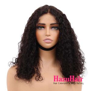 Short Curly Bob Wigs 1B Black Color – Vietnamese Human Hair 4×4 HD Lace Closure Wigs 1