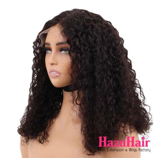 Short Curly Bob Wigs 16 inch #1B Black Color – Vietnamese Human Hair 4×4 HD Lace Closure Wigs