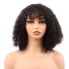 Short Curly Bob Wigs Vertex Lace 1B Black Color 4×4 HD Lace Closure 1