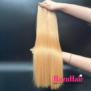 Straight Hair Bundles 27 Honey Blonde Color Weft Hair 1