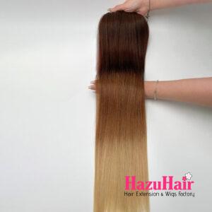 long straight hair bundles t2 6 16 dark chestnut blonde color weft hair raw hair 3