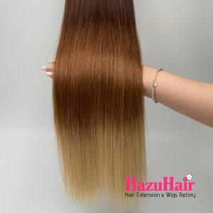 long straight hair bundles t2 6 16 dark chestnut blonde color weft hair raw hair 4